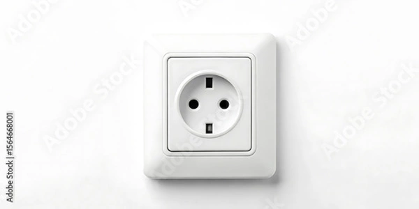 Fototapeta electrical outlet on white wall