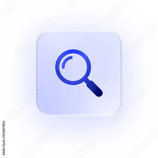 Fototapeta Glassmorphism Icon Search Magnifying Glass Icon Magnifying Glass Soft Shadow Glassmorphic Find Icon Zoom Icon Exploration Icon Inspect Icon Lens Icon Discovery Tool Look Icon