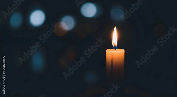Obraz Burning candle in the dark background