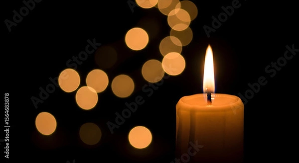 Obraz Burning candle in the dark background