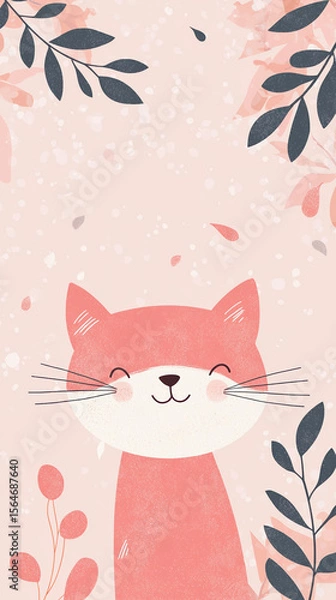 Fototapeta Cute minimal background card 