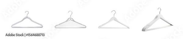 Fototapeta Coat hangers against a stark transparent background Generative AI