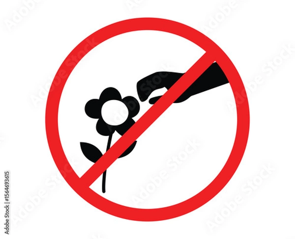 Obraz Do not pick the flowers sign. no pick the flowers are allowed. no picking flowers. no flower picking. do not pick flowers