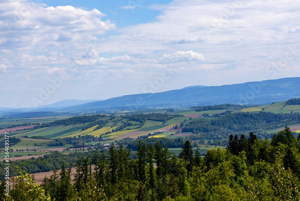 Obraz Mountain landscape. Eastern Sudetes Mountains on the border of Poland and the Czech Republic