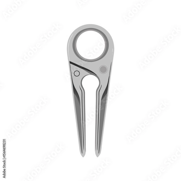 Fototapeta Vector illustration of a metal tool for repairing potholes with two prongs, isolated on a transparent background
