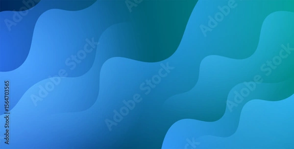 Obraz dynamic abstract green liquid color gradient wavy geometric fluid shape background. eps10 vector