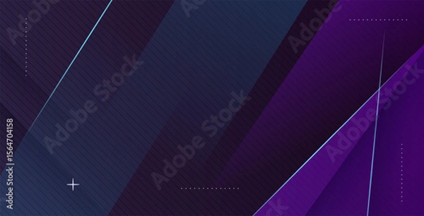 Obraz abstract modern dark purple gradient diagonal stripe with shadow and light simple texture pattern background. eps10 vector