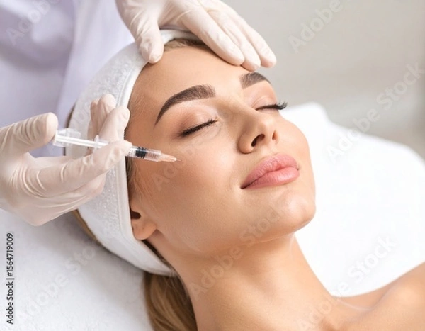 Obraz woman face having botox injection 