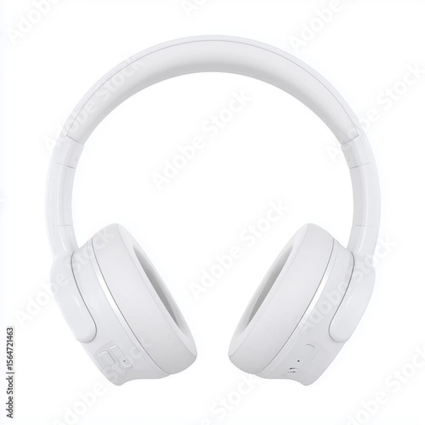 Fototapeta Sleek White Headphones for Immersive Audio , PNG isolated cut out image