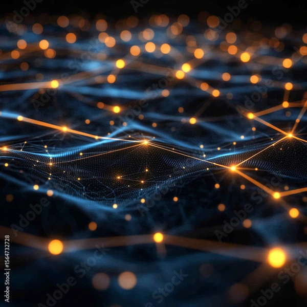 Fototapeta With Network Luminous Futuristic Abstract Points Data Con Donzb