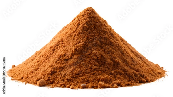 Obraz Pile of brown spice powder isolated on transparent background