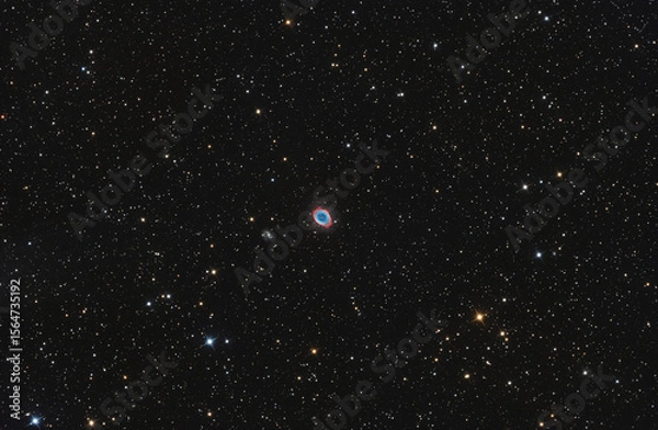 Obraz Planetary nebula Messier 57 (Ring nebula) in Lyra constellation, taken with amateur telescope.