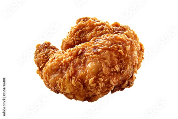 Fototapeta Crispy Crusted Fried Chicken Drumstick Isolated on Transparent Background