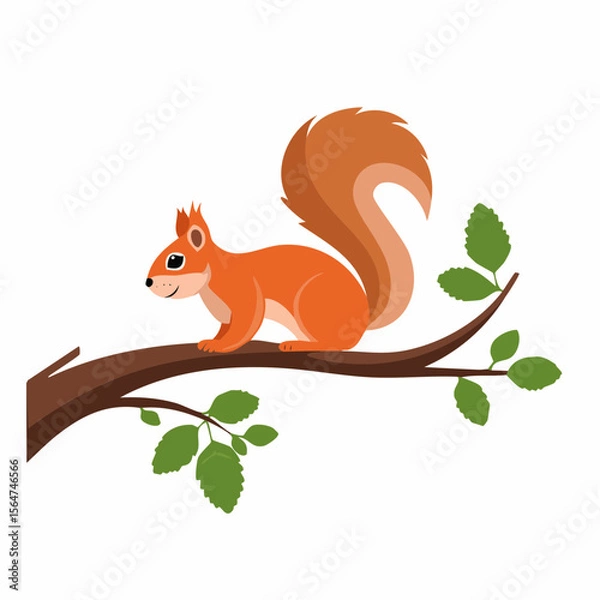 Obraz squirrel on the branch