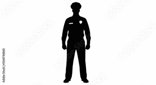 Fototapeta Security Guard Vector – Silhouette for Safety, Protection, and Professional Occupation Concepts