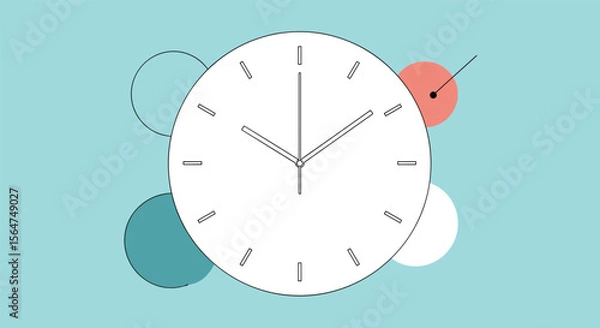 Fototapeta Time Clock and Abstract Circle Design Animation