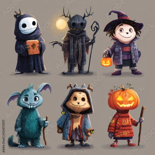 Obraz halloween characters set