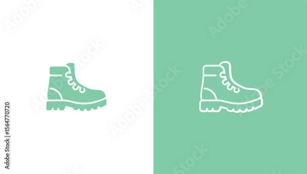 Fototapeta Hiking boot silhouette logo in minimalist vector style, generative ai