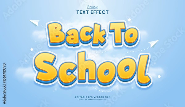 Fototapeta decorative back to school editable text effect design