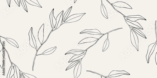 Obraz Elegant Line Art Botanical Pattern Illustration