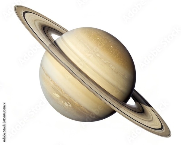 Fototapeta Saturn planets in deep space with rings isolated on white background. design illustration