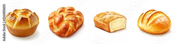 Obraz Freshly baked butter bread with a golden soft crust