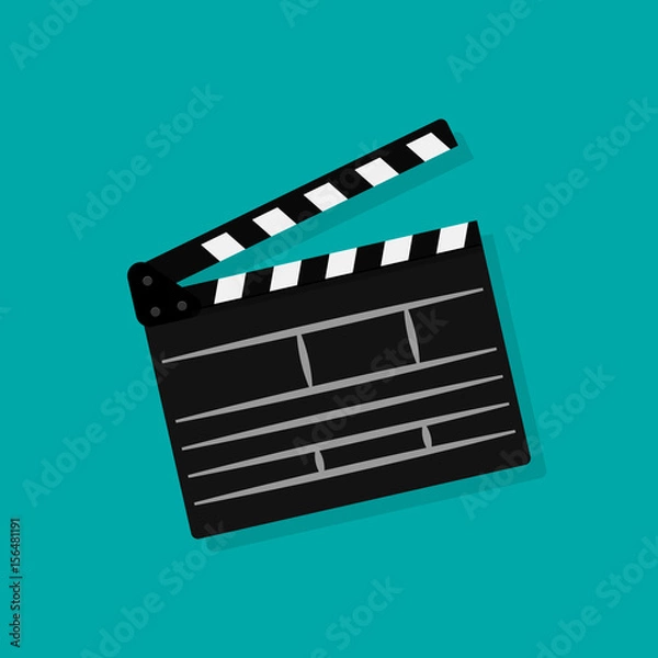 Fototapeta Set of movie clapperboard. Clapperboard icon. Movie production sign. Video movie clapper equipment. Filmmaking device.