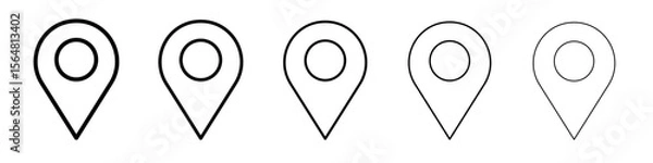 Obraz Navigation pin icon thin line outline set or collection