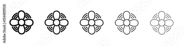 Obraz Ventilation icon thin line outline set or collection