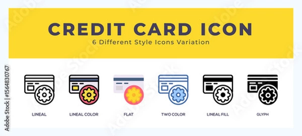 Fototapeta Credit card icon in different style vector illustration.