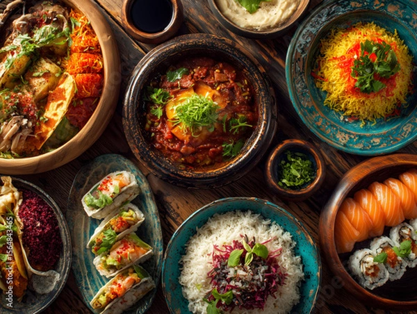 Obraz 中東・アジア融合の豊かな食卓