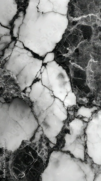 Fototapeta Unique black and white marble texture showcasing intricate patterns and natural variations in design