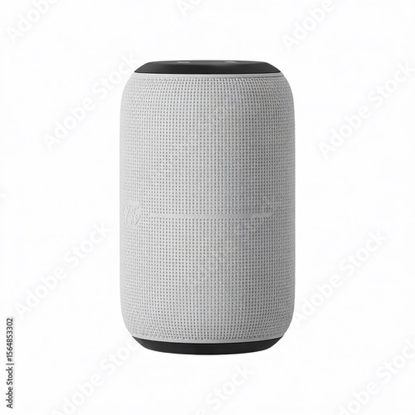 Obraz Portable Wireless Bluetooth Speaker with Grey Fabric Cover and Black Base for Modern Home Audio