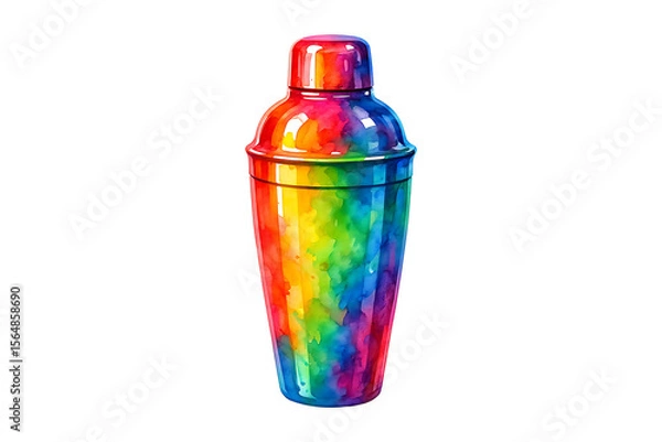 Fototapeta Multicolor Bartender Shaker for Drinks Isolated on a Transparent Background
