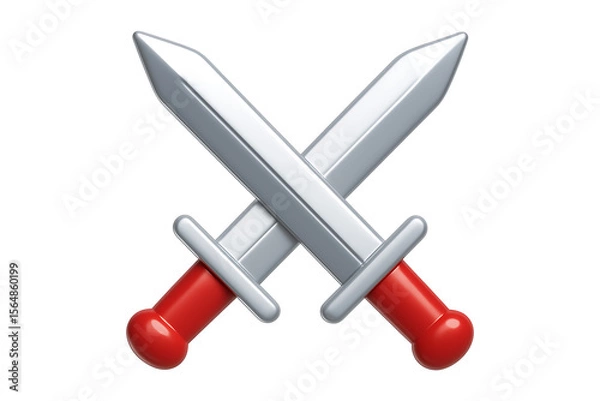 Fototapeta Battle Ready Crossed Swords Illustration Isolated on a Transparent Background