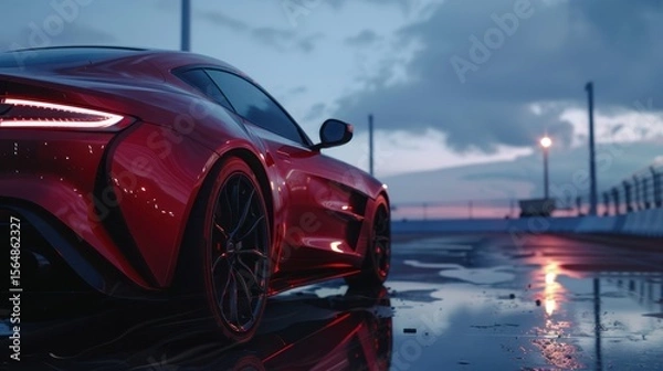 Obraz Modern Car Design with Sleek Body and Automotive Detail