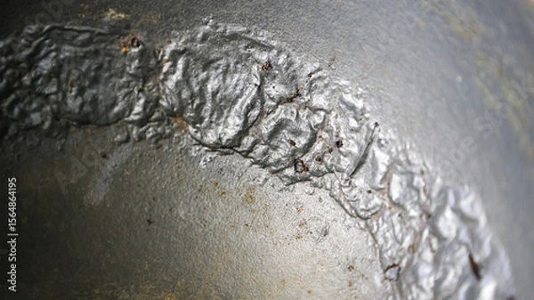 Obraz Damaged Interior a Pot: Peeling, Cracking, and Bubbling of Non-Stick Coating Revealed.