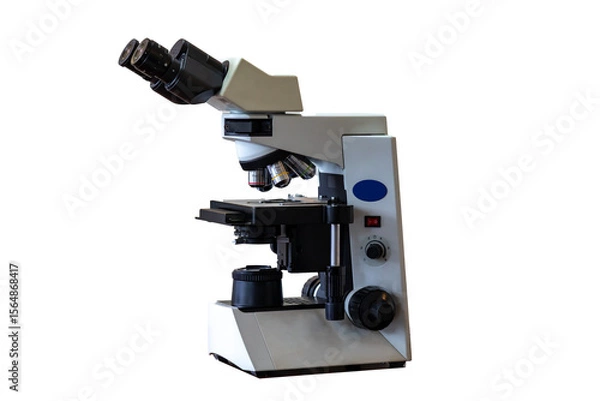 Fototapeta Powerful modern binocular microscope in a scientific laboratory environment