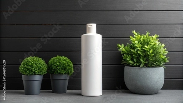 Fototapeta Modern Minimalist Display: Product and Greenery