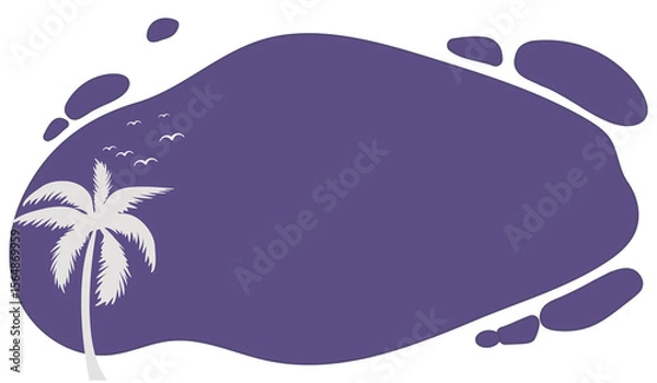 Fototapeta seamless PNG pattern with purple abstract summer icons on transparent background.