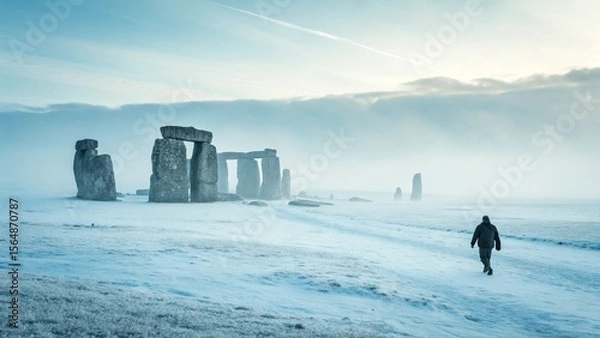 Fototapeta Journey Through a Misty Realm: The Guardians of the Sky