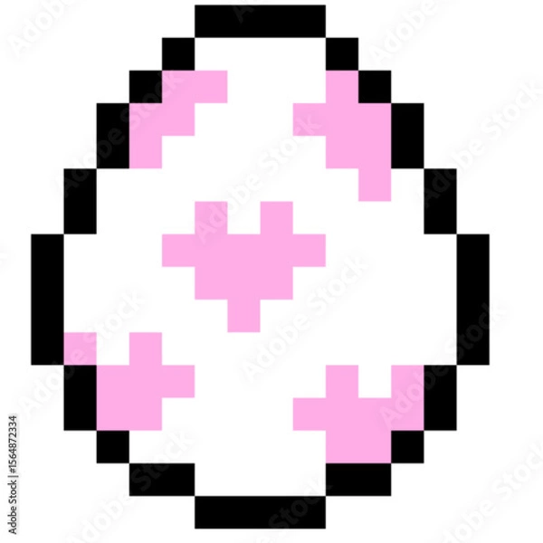 Obraz Pink Pixel Heart Egg 