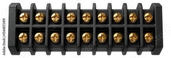 Fototapeta Barrier terminal block for organizing multiple wire connections in a residential garage.
