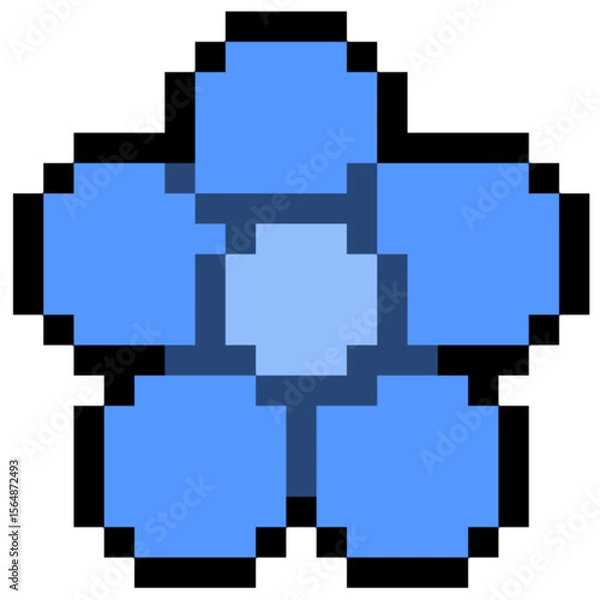 Obraz Blue pixel flower 