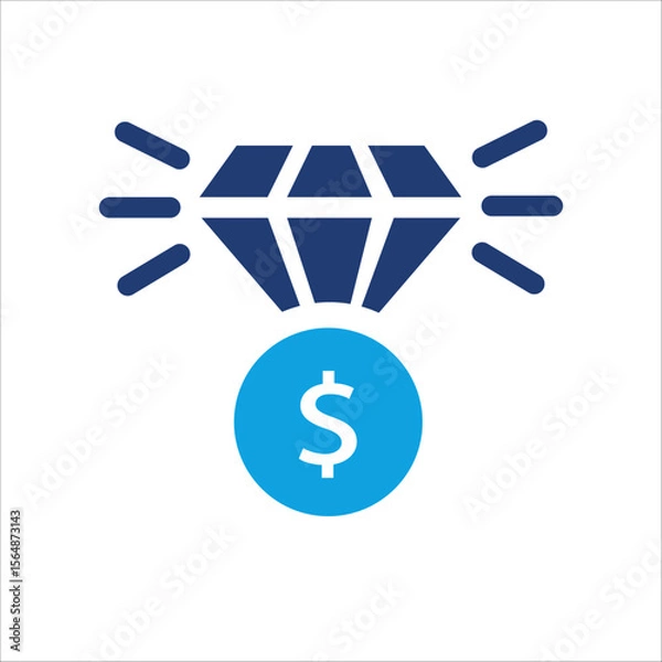 Fototapeta Business and commerce UI elements for web, app, banner, and print design. Blue financial and shopping icons with dollar signs, price tags, discounts, charts, invoices, and calculators.