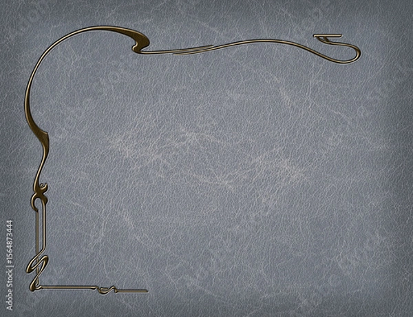 Fototapeta Golden embossed framework on a backdrop of leather. Art Nouveau, modern style of 1920s. 