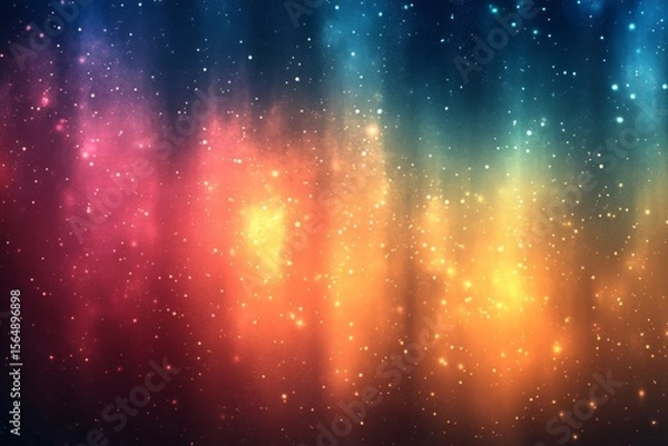 Fototapeta Cosmic Glow With Bokeh Lights