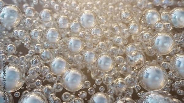 Fototapeta Foam, bubbles, soap, abstract, white — this light, airy texture captures a dreamy and ethereal aesthetic. Ideal for clean-themed visuals, skincare design, or purity concepts in creative digital compos