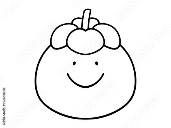 Fototapeta シンプルなマンゴスチンのイラスト素材