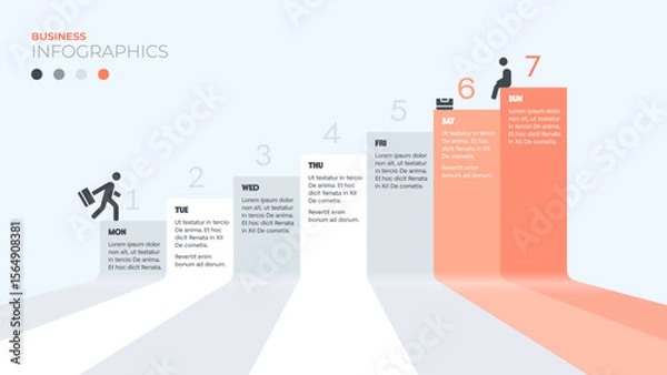 Obraz Seven days or seven steps. Infographic Template